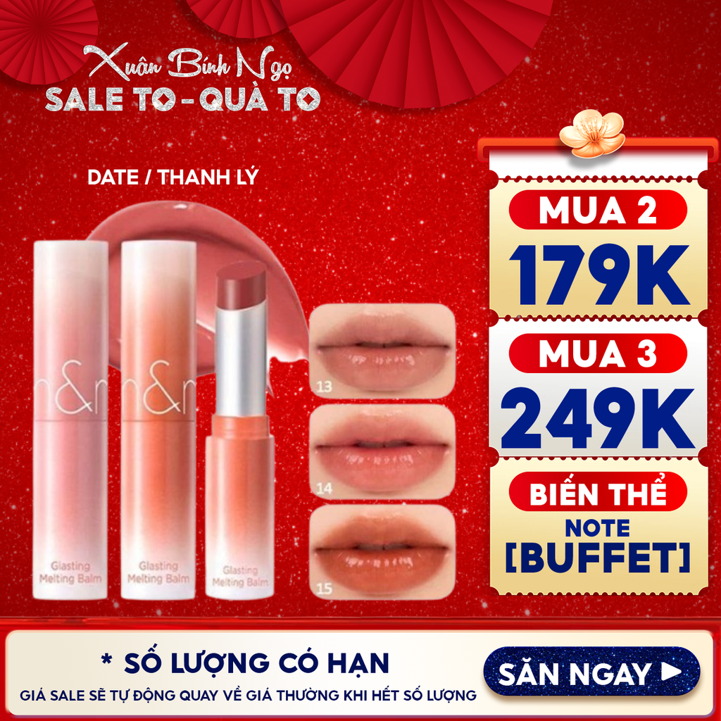 [DUSTY ON THE NUDE] Son Dưỡng Dạng Thỏi Có Màu Thuần Chay Romand Glasting Melting Balm 3.5g