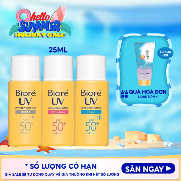  Sữa Chống Nắng Bioré Bảo Vệ Da Hoàn Hảo UV Perfect Protect Milk SPF50+/PA+++ 25ml 