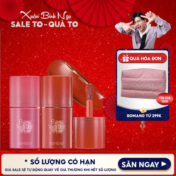  Son Tint Romand Lâu Trôi, Căng Mọng Bare Water Tint 