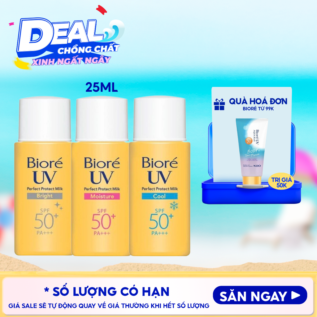 Sữa Chống Nắng Bioré Bảo Vệ Da Hoàn Hảo UV Perfect Protect Milk SPF50+/PA+++ 25ml