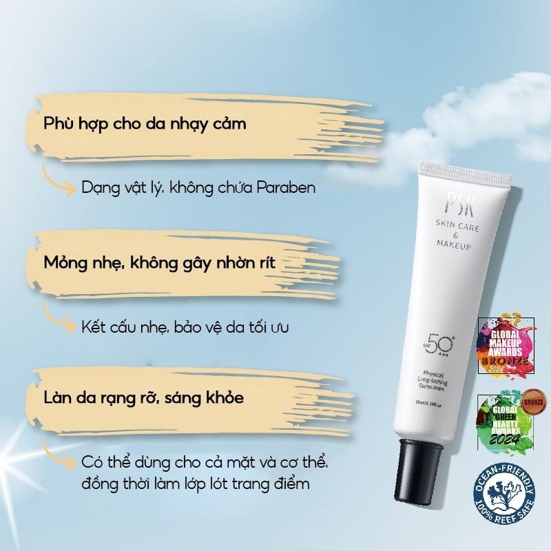 Kem Chống Nắng PSK Vật Lý Lâu Trôi Physical Long-Lasting Sunscreen SPF50+ 35ml
