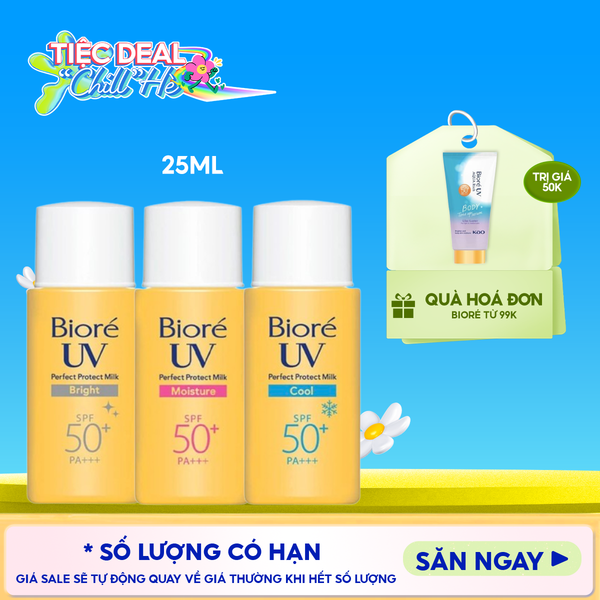  Sữa Chống Nắng Bioré Bảo Vệ Da Hoàn Hảo UV Perfect Protect Milk SPF50+/PA+++ 25ml 