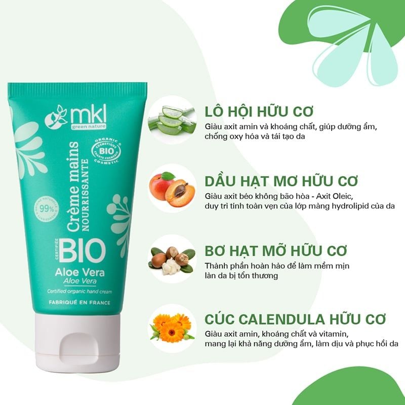 Kem Dưỡng Da Tay MKL Cấp Ẩm Cho Da Mềm Mại Certified Organic Hand Cream 50ml