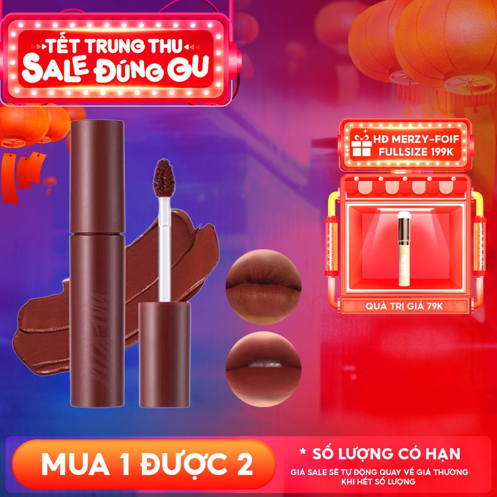 [Màu 1-6] Son Kem Lì Merzy Siêu Mịn Môi Bite The Beat Mellow Tint 4g