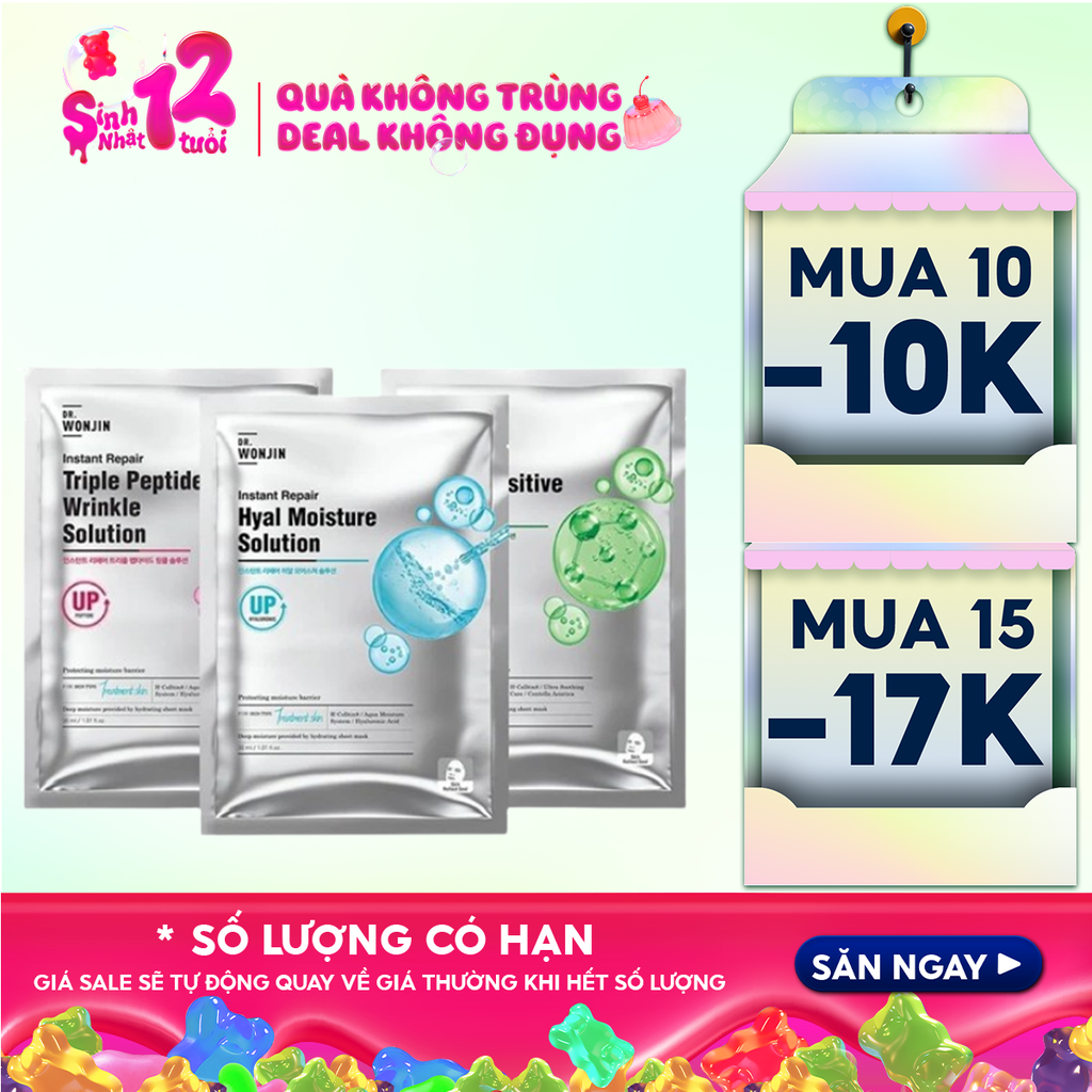 Mặt Nạ Cấp Ẩm, Tăng Sinh Collagen, Hỗ Trợ Phục Hồi Da Dr.Wonjin Instant Repair Solution 30ml
