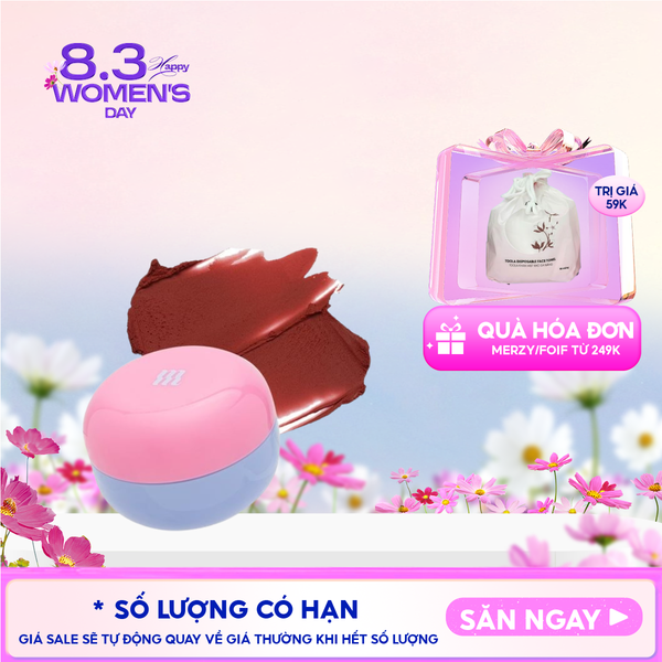  Son Kem Bùn Merzy Kiêm Má Hồng Mờ Lì, Mịn Mượt Như Bơ Dạng Hũ Blurry Lip Mousse 6g 