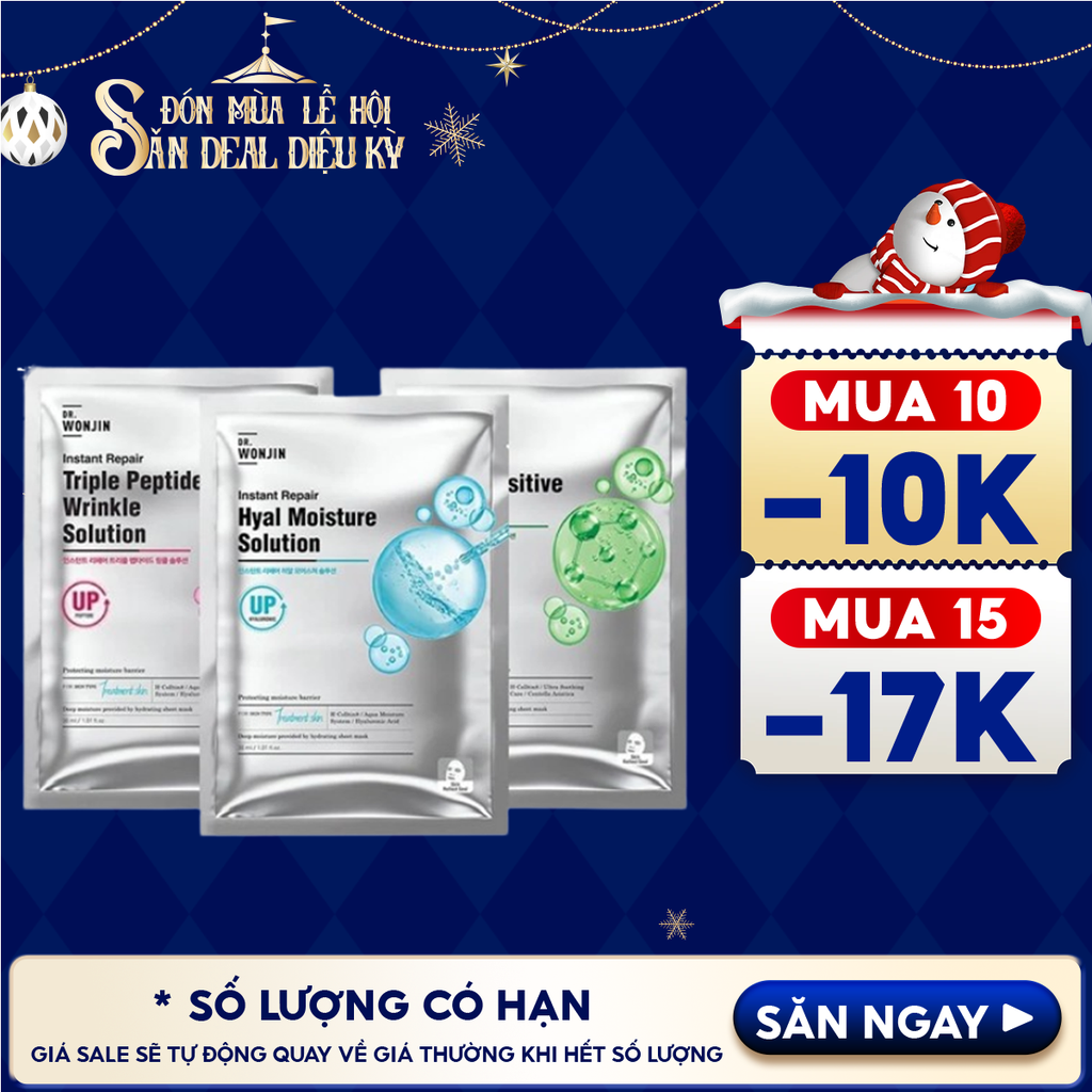 Mặt Nạ Cấp Ẩm, Tăng Sinh Collagen, Hỗ Trợ Phục Hồi Da Dr.Wonjin Instant Repair Solution 30ml