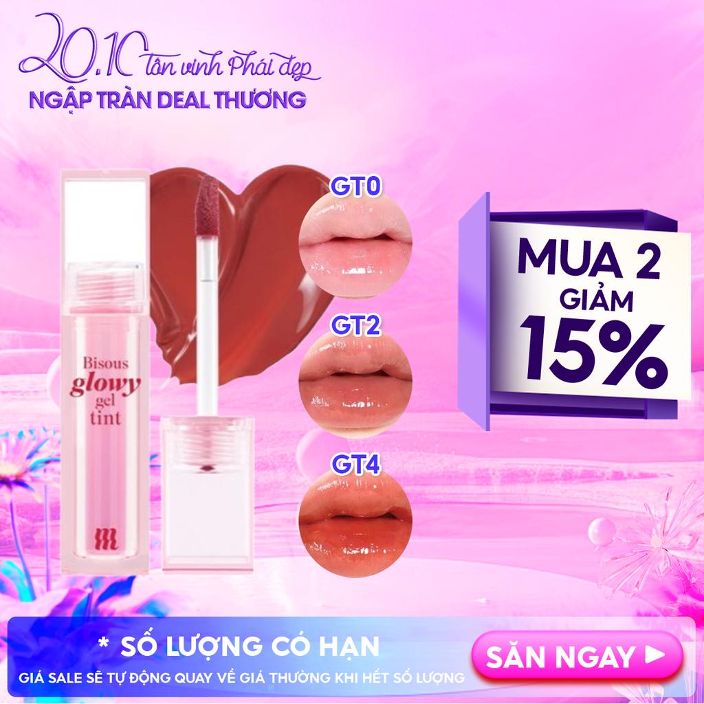 Son Bóng Pha Lê Merzy Căng Mọng, Bền Màu Bisous Glowy Gel Tint