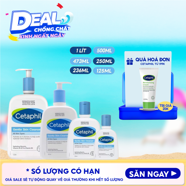  Sữa Rửa Mặt Cetaphil Lành Tính, Dịu Nhẹ Không Xà Phòng Gentle Skin Cleanser 