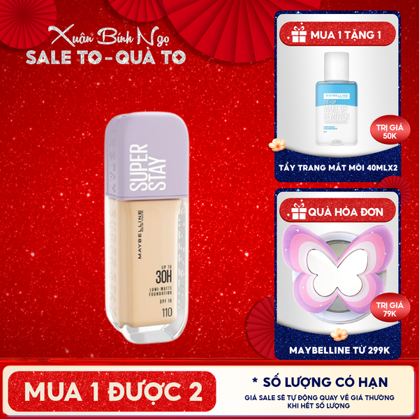  Kem Nền Maybelline Bắt Sáng, Che Phủ Cao, Siêu Nhẹ Mặt Super Stay Up To 30H Lumi Matte Foundation 35ml 