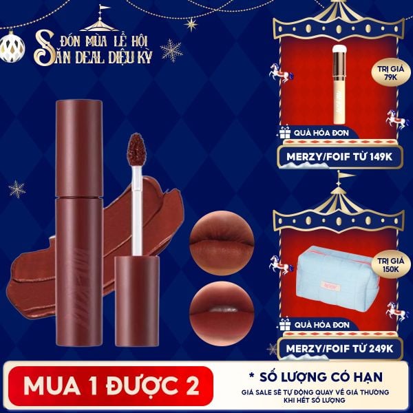  [Màu 1-6] Son Kem Lì Merzy Siêu Mịn Môi Bite The Beat Mellow Tint 4g 