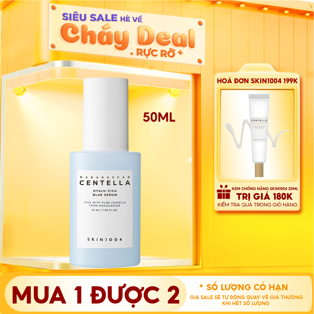 Serum Skin1004 Dưỡng Ẩm, Hỗ Trợ Làm Sáng Da Madagasca Centella Hyalu-Cica Blue Serum 50ml