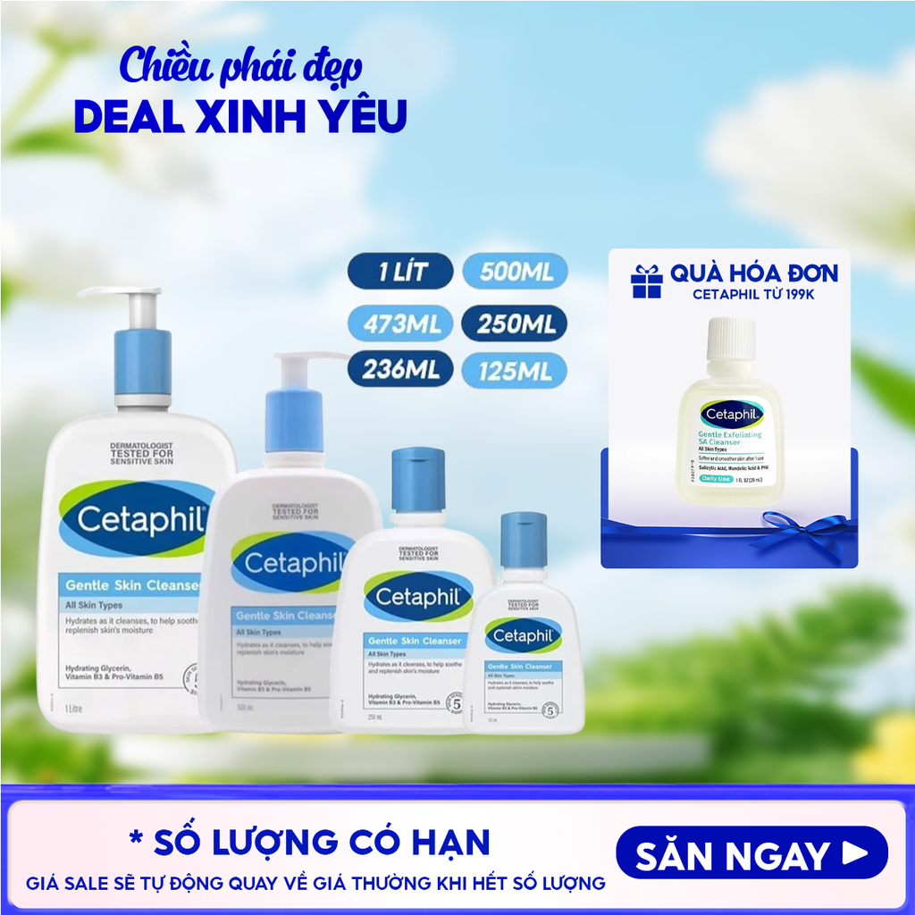 Sữa Rửa Mặt Cetaphil Lành Tính, Dịu Nhẹ Không Xà Phòng Gentle Skin Cleanser