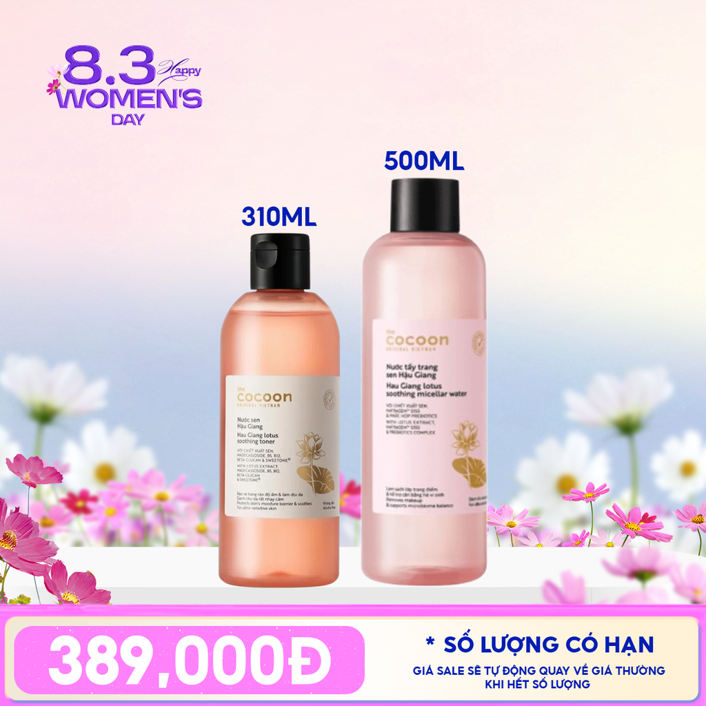 Nước Tẩy Trang Cocoon Sen Hậu Giang Hau Giang Lotus Soothing Micellar Water 500ml