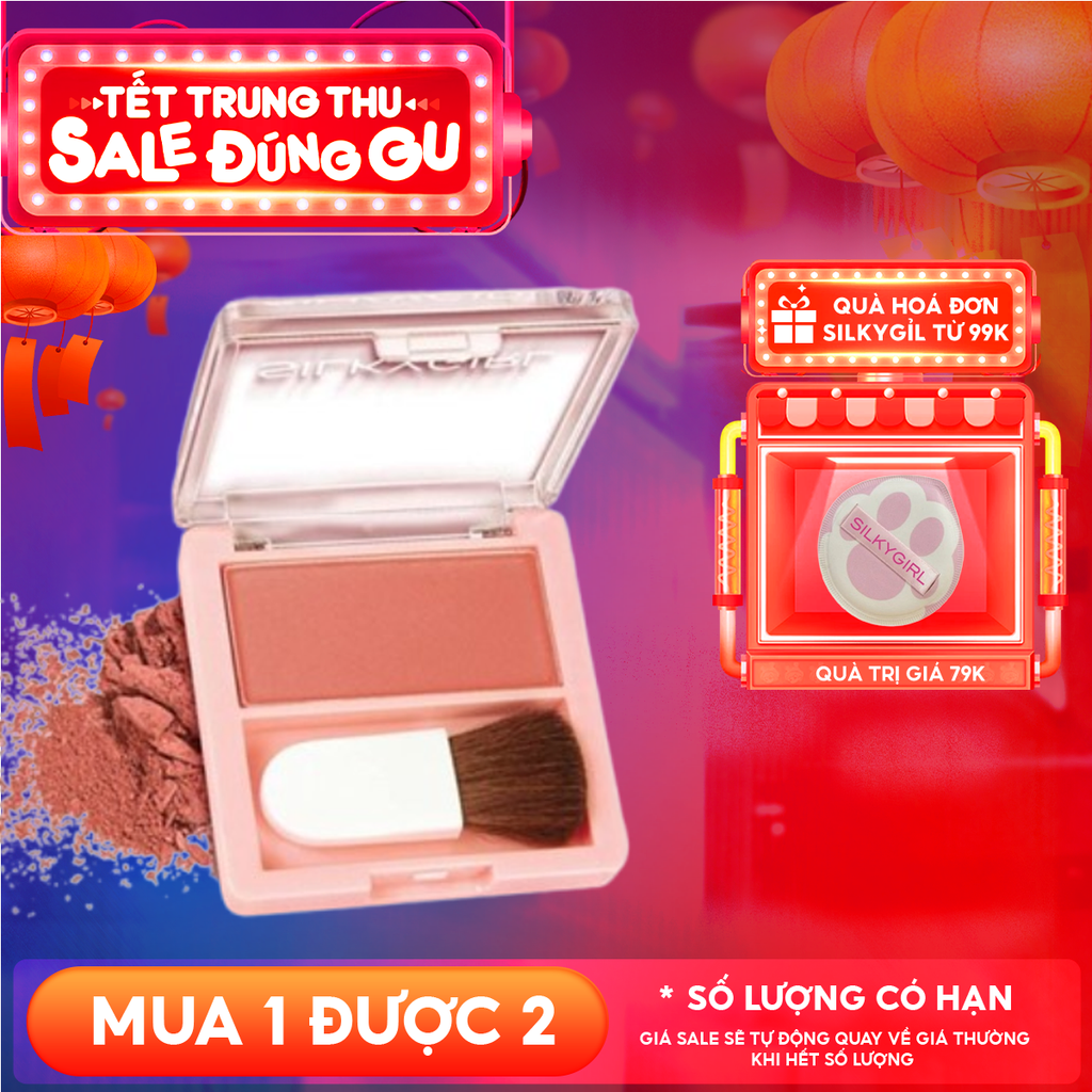Phấn Má Hồng SilkyGirl Dạng Nén Kèm Cọ Xinh Xắn Blush Hour 3g