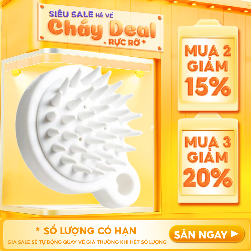 [NHẬP KHẨU] Lược Gội Đầu Giúp Massage Da Đầu Giảm Rụng Tóc TOOLA Scalp Massage Brush - TLA009