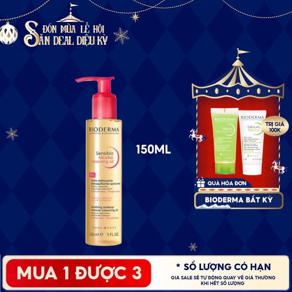  Dầu Tẩy Trang Bioderma Làm Sạch Sâu Sensibio Micellar Cleansing Oil 150ml 