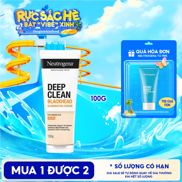  Sữa Rửa Mặt Tẩy Tế Bào Chết Neutrogena Hỗ Trợ Giảm Mụn Đầu Đen Deep Clean Blackhead Eliminating Daily Scrub 100g 