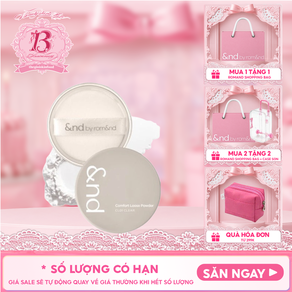  [&nd by rom&nd] Phấn Phủ Dạng Bột Kiềm Dầu And By Romand Comfort Loose Powder #CL01 Clear 4g 