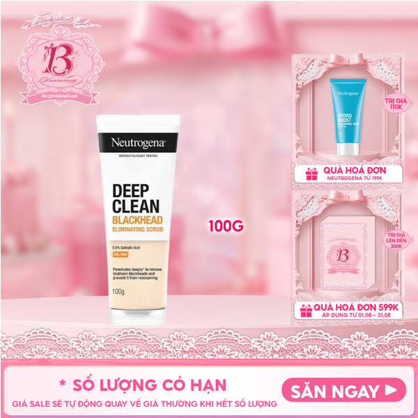  Sữa Rửa Mặt Tẩy Tế Bào Chết Neutrogena Hỗ Trợ Giảm Mụn Đầu Đen Deep Clean Blackhead Eliminating Scrub 100g 