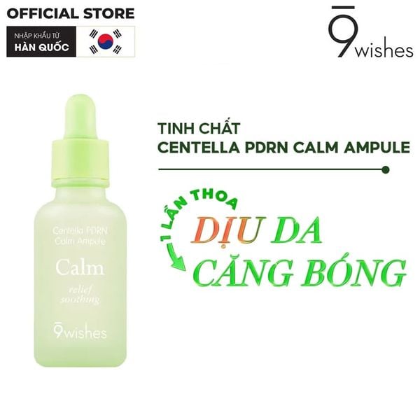  Serum 9 Wishes Rau Má, Hỗ Trợ Phục Hồi, Làm Dịu Da Centella Pdrn Calm Ampule 30ml 