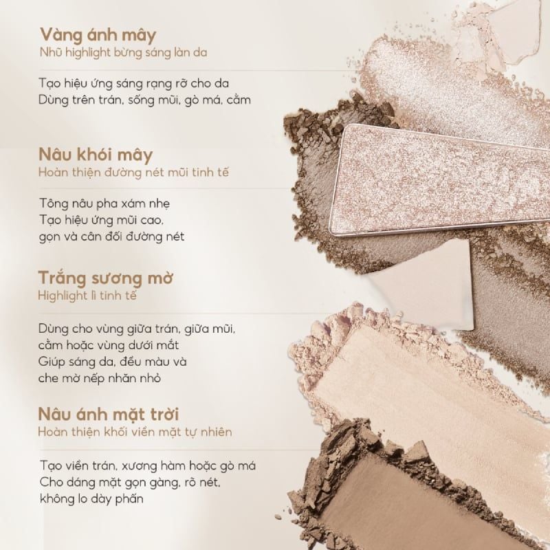 Phấn Tạo Khối Và Bắt Sáng Đa Năng Citrine Light And Shadow Blending Contour Palette 14.5g