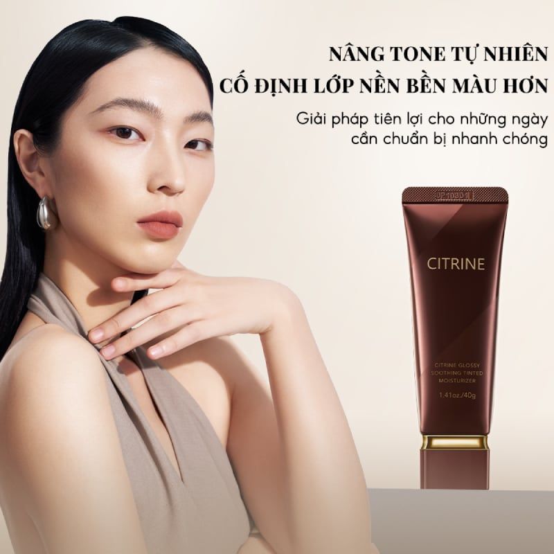 Kem Lười Citrine Dưỡng Ẩm, Nâng Tone Glossy Soothing Tinted Moisturizer 40g