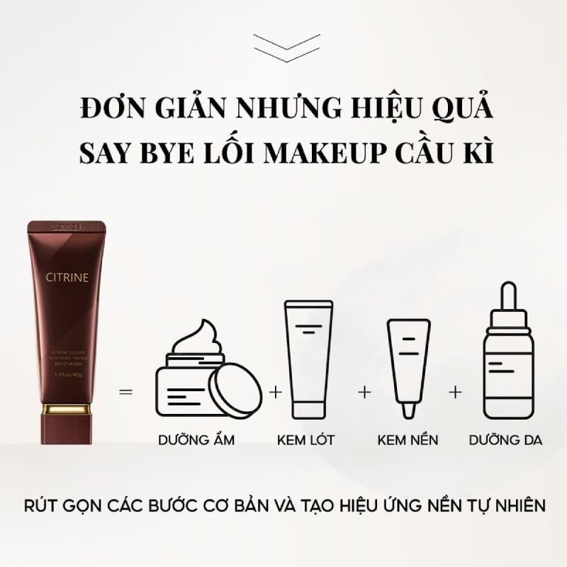 Kem Lười Citrine Dưỡng Ẩm, Nâng Tone Glossy Soothing Tinted Moisturizer 40g