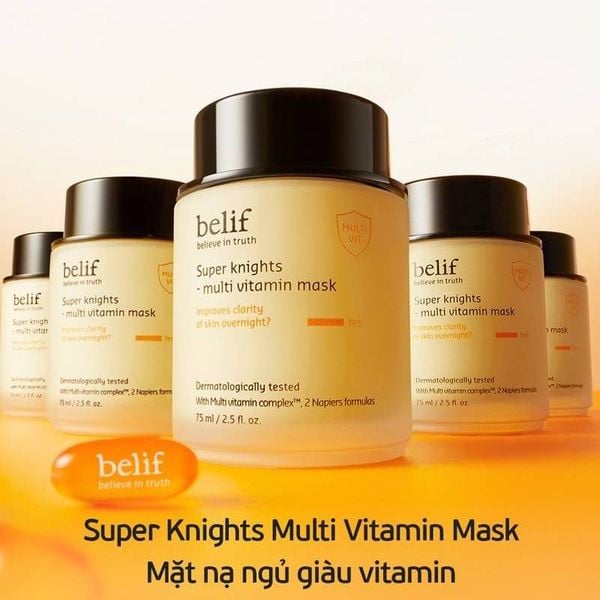  Mặt Nạ Ngủ Belif Dưỡng Ẩm & Hỗ Trợ Phục Hồi Da Chuyên Sâu Super Knights - Multi Vitamin Mask 75ml 
