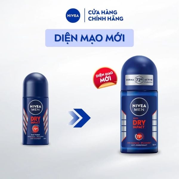  Lăn Ngăn Mùi Nivea Cho Nam Khô Thoáng Men Dry Impact 50ml (Che tên sản phẩm khi giao hàng) 