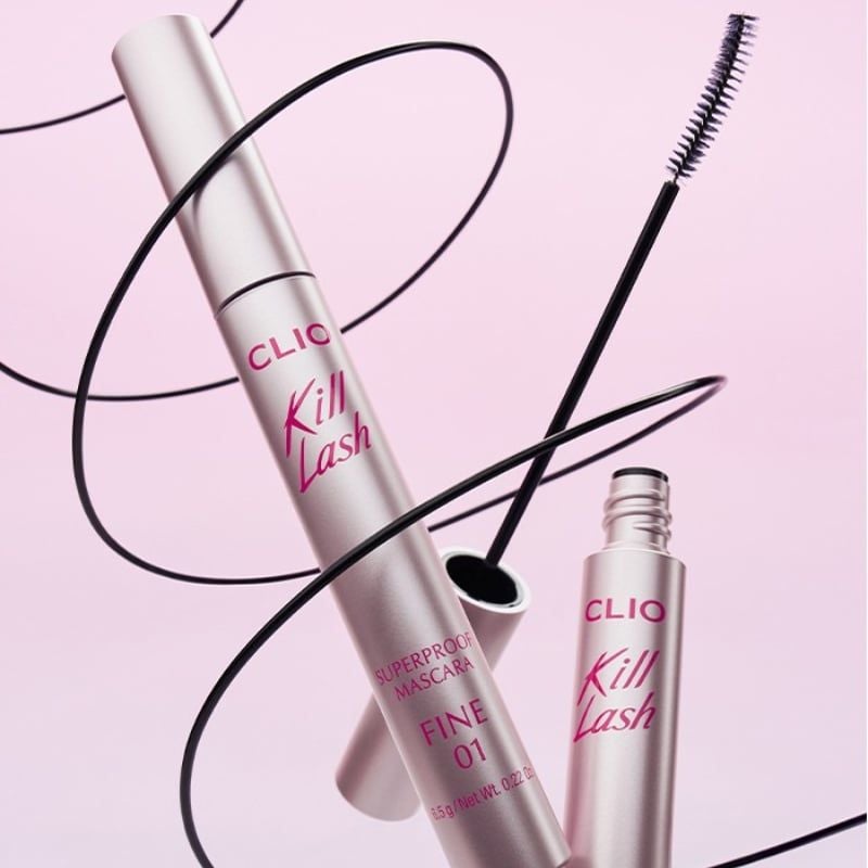 Mascara Clio Đầu Chải Siêu Mảnh Giúp Mi Cong Tự Nhiên Kill Lash Superproof Mascara Fine 01 Vanilla Black 6.5g