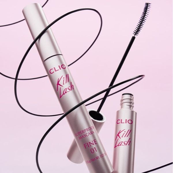  Mascara Clio Đầu Chải Siêu Mảnh Giúp Mi Cong Tự Nhiên Kill Lash Superproof Mascara Fine 01 Vanilla Black 6.5g 