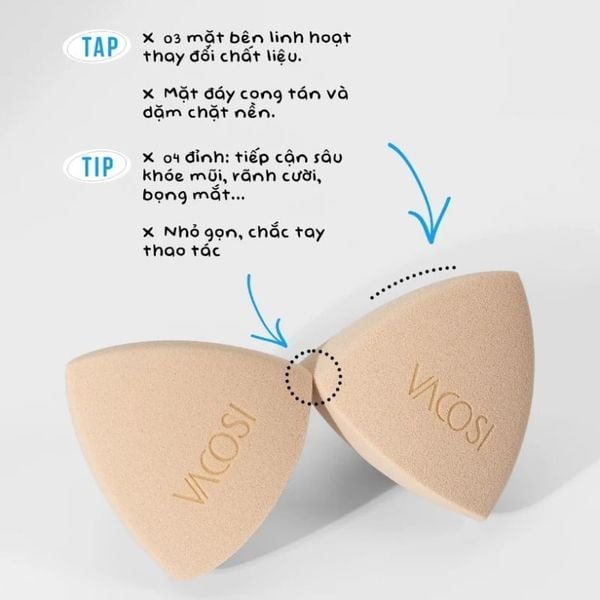  Bông Mút Trang Điểm Kim Tự Tháp Vacosi Versatile Makeup Sponge - BP41 
