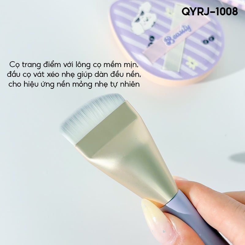 Set Bông Mút Trang Điểm, Cọ Tán Nền Idealful Makeup Puff and Brush Set - QYRJ-1008
