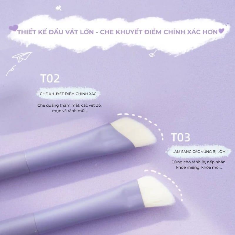 Cọ Che Khuyết Điểm Góc Cạnh Guoxiaoniu Bunny Angled Concealer Brush - T03