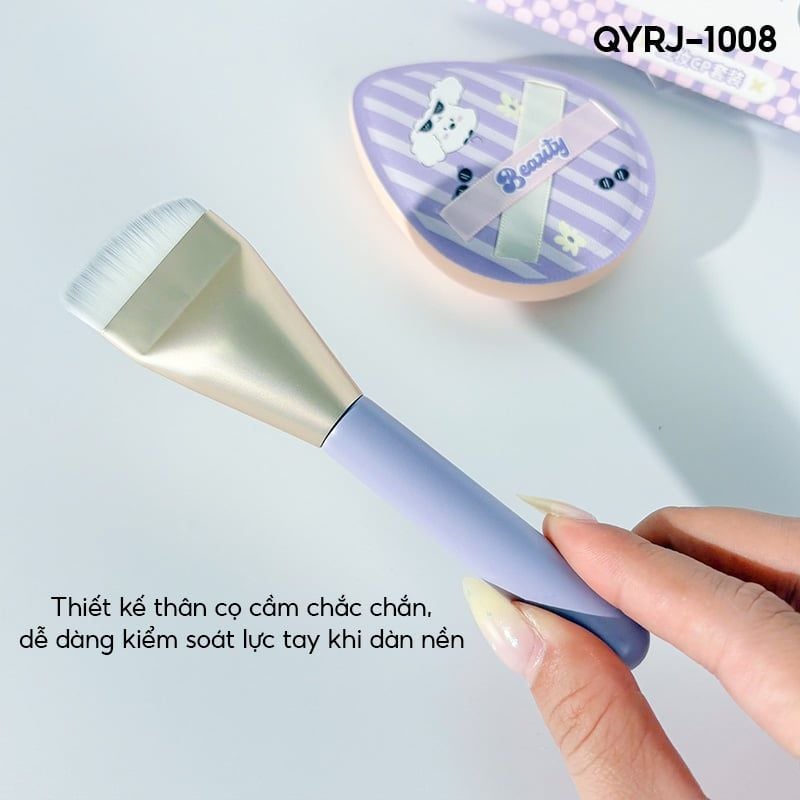 Set Bông Mút Trang Điểm, Cọ Tán Nền Idealful Makeup Puff and Brush Set - QYRJ-1008