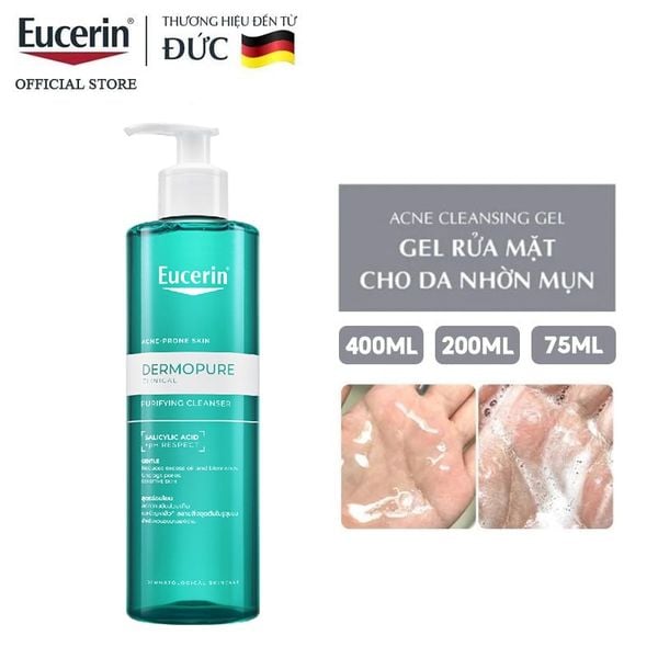  Sữa Rửa Mặt Eucerin Dạng Gel Kiềm Dầu, Hỗ Trợ Giảm Mụn Acne-Oil Control Pro Acne Solution Cleansing Gel 