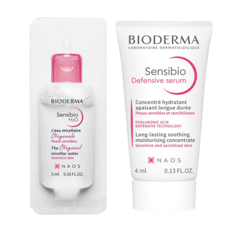  [Gift] Set Bioderma Da Nhạy Cảm Nước Tẩy Trang Sensibio H2O 5ml + Serum Dưỡng Ẩm Sensibio Defensive 4ml- Trị Giá 100k 