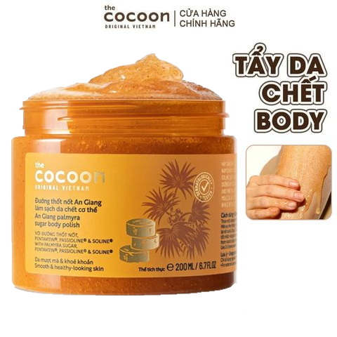 Tẩy Da Chết Body Cocoon Làm Đều Màu Da Và Dưỡng Mịn Da Chiết Xuất Đường Thốt Nốt An Giang Cocoon Body Polish 200ML