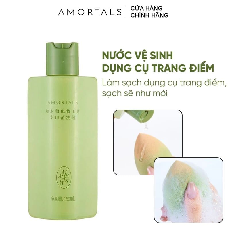 Nước Giặt Cọ Mút Trang Điểm Amortals Dedicated Cosmetic Tool Cleaning Agent 150ml