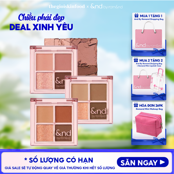  [&nd by rom&nd] Bảng Phấn Mắt 4 Ô And By Romand Mellow Eye Palette 2.4g 