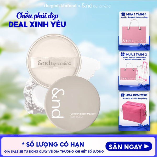  [&nd by rom&nd] Phấn Phủ Dạng Bột Kiềm Dầu And By Romand Comfort Loose Powder #CL01 Clear 4g 