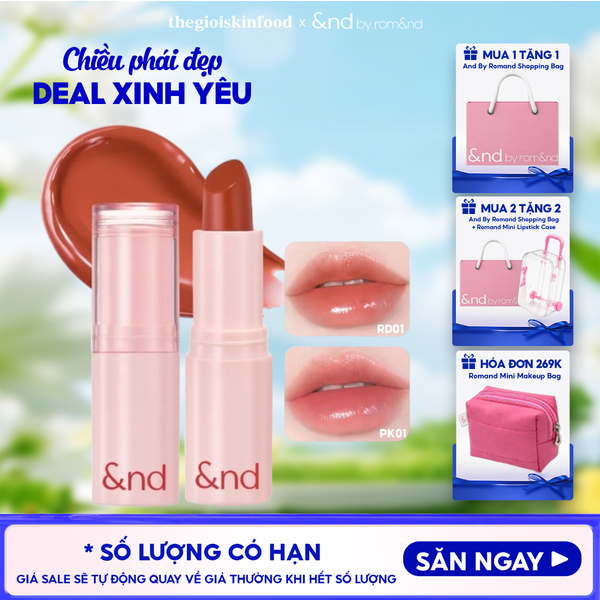  [&nd by rom&nd] Son Dưỡng Có Màu And By Romand Glassy Balm 1.2g 