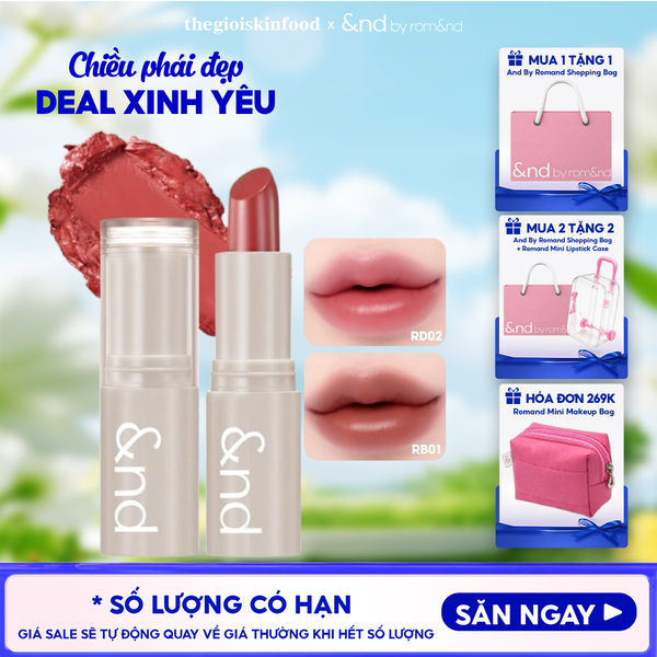  [&nd by rom&nd] Son Thỏi Mịn Môi And By Romand Sheery Color Stick 1,2g 