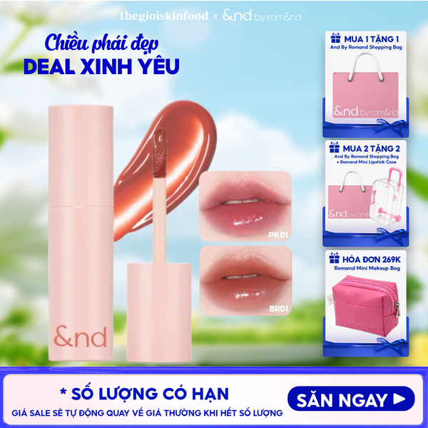  [&nd by rom&nd] Son Tint Bóng Căng Mọng Môi And By Romand Glassy Bomb Tint 2g 