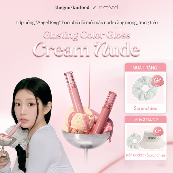  [GIÁ HỦY DIỆT][Màu 01-13][COLOR GLOSS] Son Bóng Romand Cho Môi Căng Mọng, Mềm Mịn Glasting Color Gloss 4g 