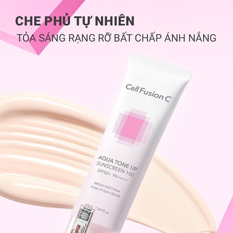 Kem Chống Nắng Cell Fusion C Nâng Tông, Cấp Ẩm Căng Bóng Aqua Tone Up Sunscreen 100 Spf 50+ Pa++++