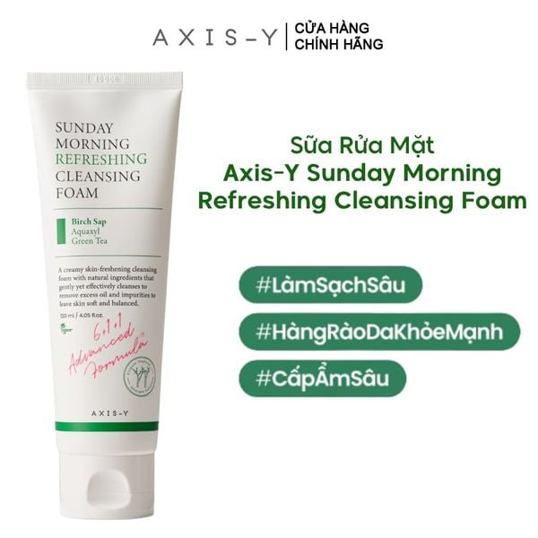  Sữa Rửa Mặt Axis-Y Dịu Nhẹ Sunday Morning Refreshing Cleansing Foam 120ml 