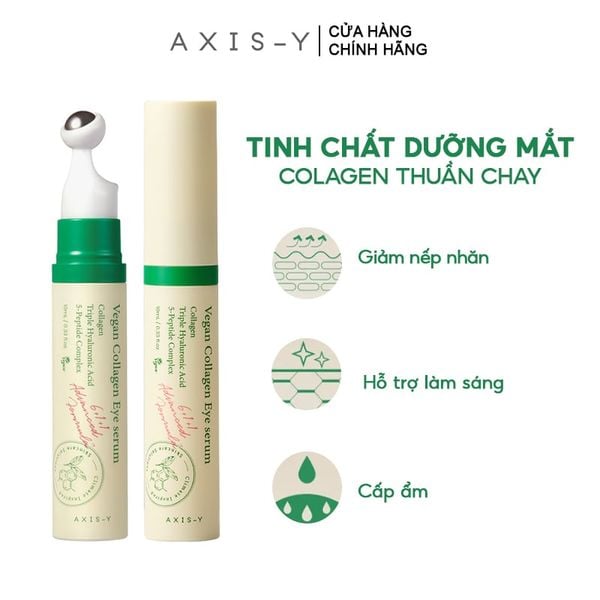  Tinh Chất Dưỡng Mắt Axis-Y Hỗ Trợ Giảm Nếp Nhăn, Bọng Mắt, Quầng Thâm Vegan Collagen Eye Serum 10ml 