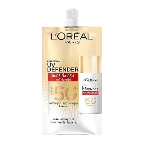  Kem Chống Nắng L'Oreal Mịn Nhẹ, Bảo Vệ Da UV Defender Serum Protector SPF 50+/PA++++ Invisible Fluid 5.5ml 